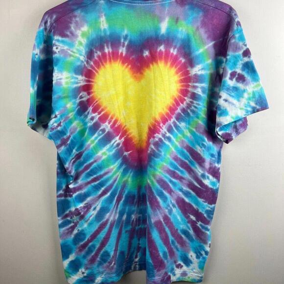 Vintage T Shirt Screen Stars Single Stitch Heart 1990s Tie Dye - Picture 2 of 7